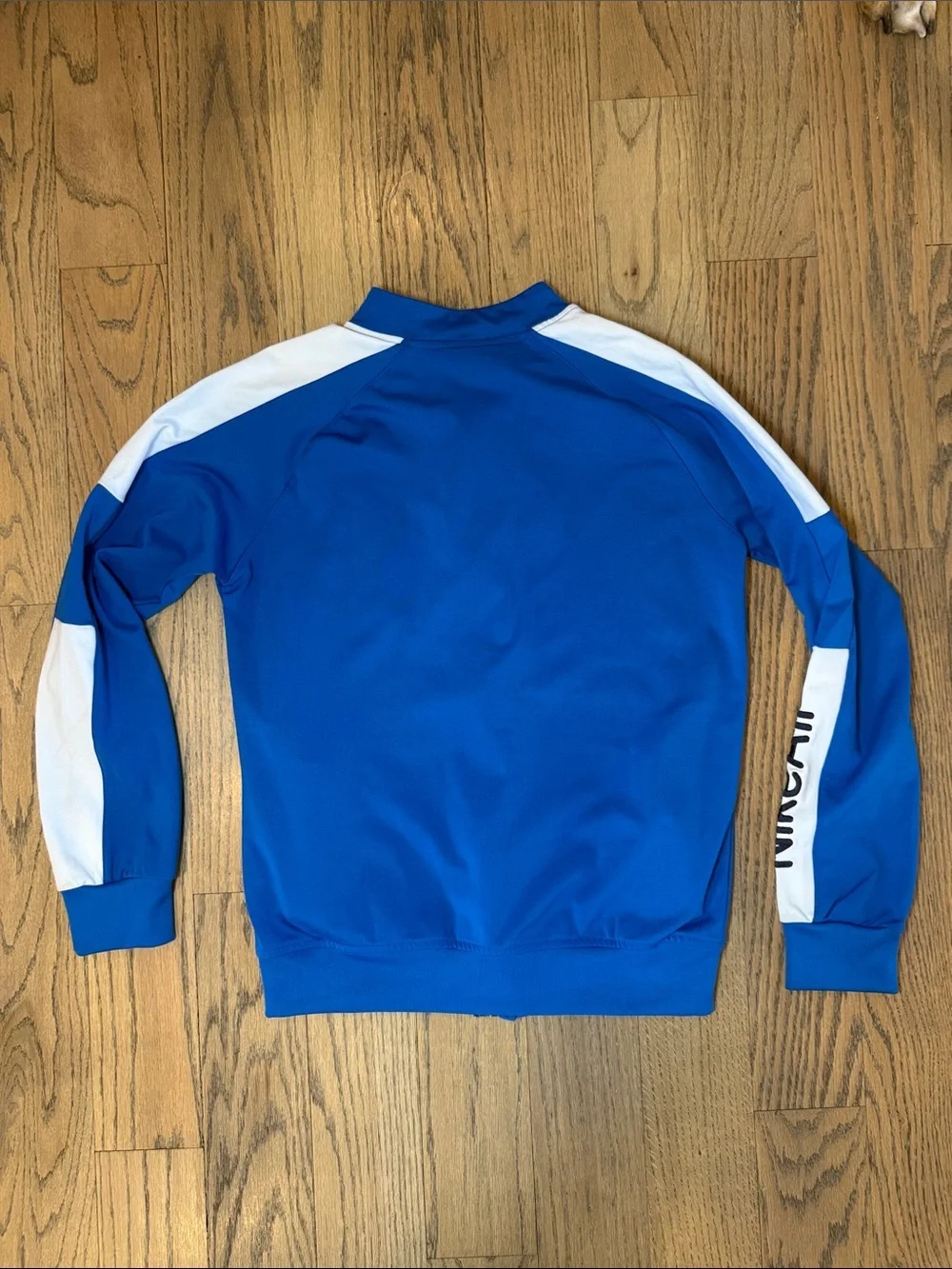 Nike Royal Blue and White Full-Zip Track Jacket Size Large